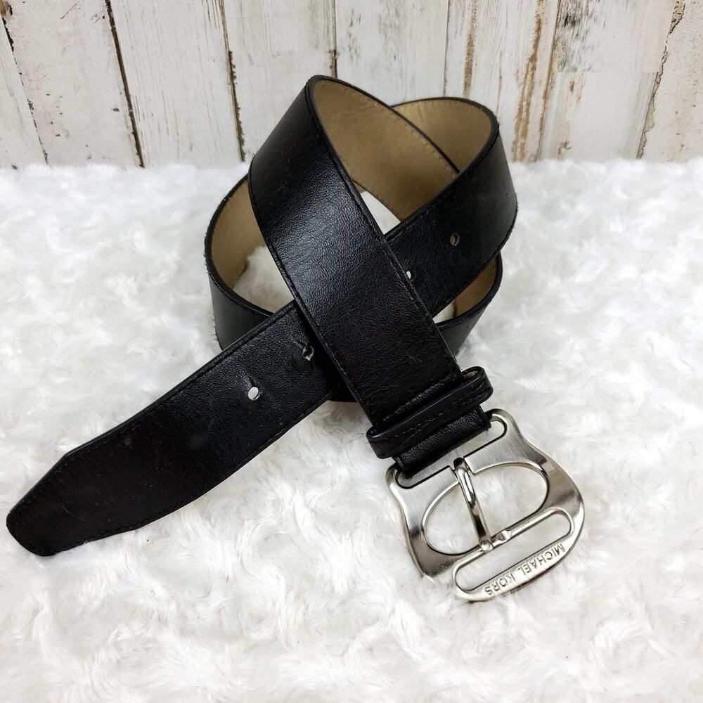 Michael Michael Kors Leather Belt Black Size Medium